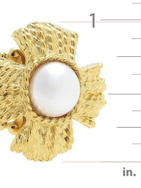 Susan Shaw pearl cross ring NWT